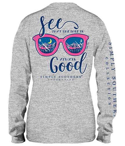 Simply Southern See That The Lord is Always Good Long Sleeve T-Shirt Grey Simply Southern See That The Lord is Always Good Long Sleeve T-Shirt Grey