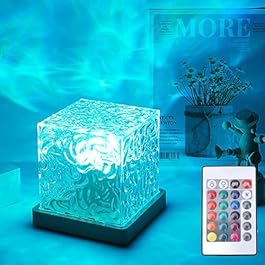 Ocean Wave Projector Light, 16-Color Luminorthe Cube Lamp & App Remote, 3D Holographic Water Ripple Romantic Ambient Lighting for Child’s Room, Meditation Relaxation, Night Light