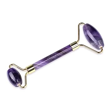 Jade Roller, Face Roller, Facial Beauty Roller Skin Care Tools, Quartz Massager for Face, Eyes, Neck, Body Muscle Relaxing and Relieve Fine Lines and Wrinkles Purple