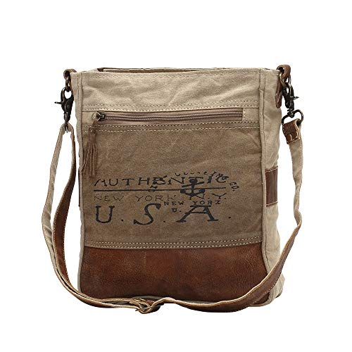 USA Stamp Upcycled Canvas and Genuine Leather Crossbody Bag4