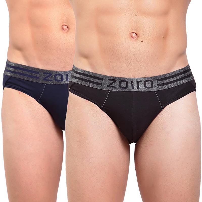 Image of Zoiro Men's Cotton Blend Solid Sports Brief (Pack of 2) |Colours May Vary