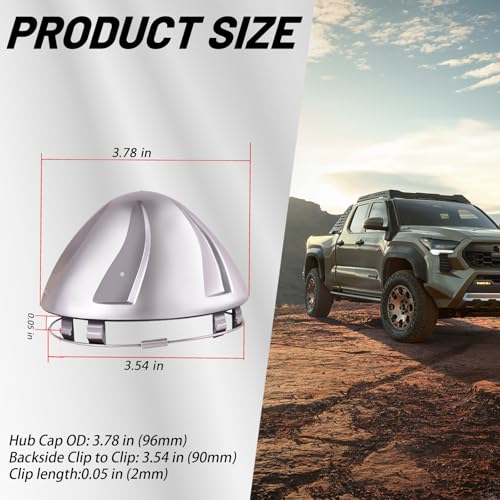 XTPTFABS 00041-89880-01,00041-88880-01,S603-03 Wheel Center Hub Cap Compatible with Toyota Tundra/ 4runner/ Tacoma XSP XSP-X,OD: 3.78\"/96 mm ID: 3.54\"/90 mm.Clip Length: 0.05\" / 2 mm