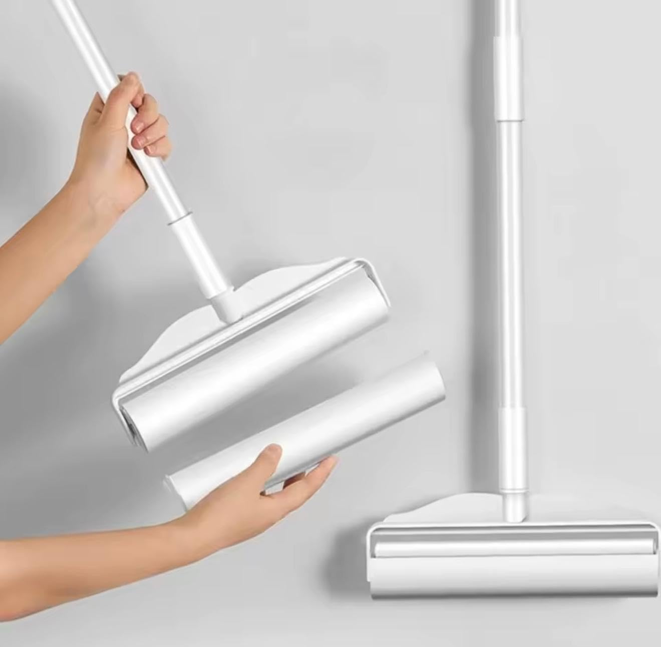 Lint Roller with Adjustable Long Handle, 74-125 cm Extendable, Extra Wide Roller, Detachable Handle, Dust Cover Included-image-3