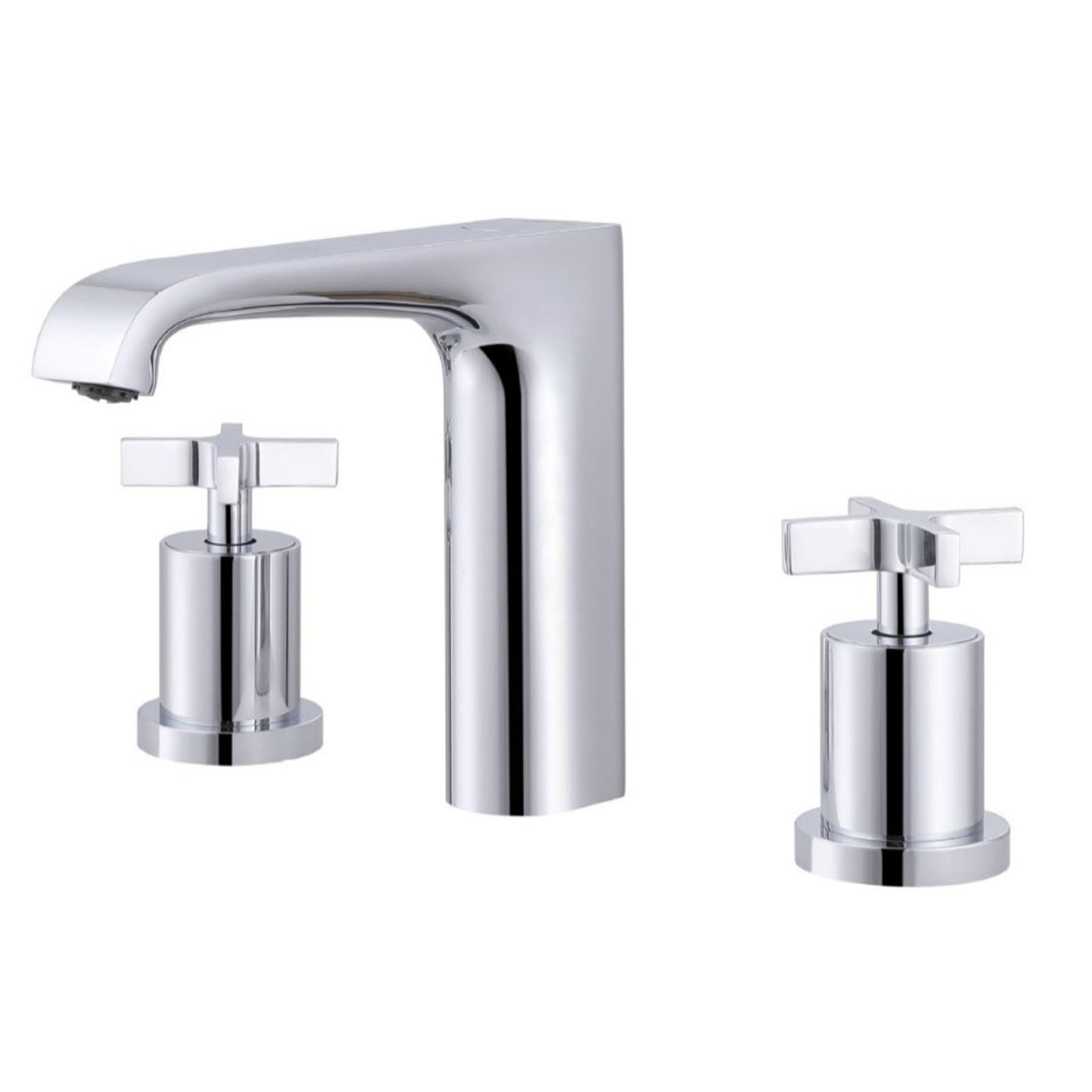 Rubinetti Bagno Tre Fori Doppia Maniglia A Croce Cromato in Ottone