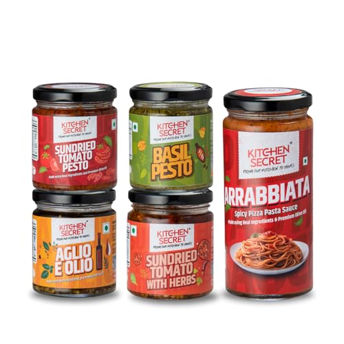 Image of Kitchen Secret Italian Combo- 5 flavours for Pastas, Sandwiches, Pizzas, Wraps, No Preservatives, Made with Fresh ingredients, Gourmet Flavor, Quality Ingredients, Versatile Use