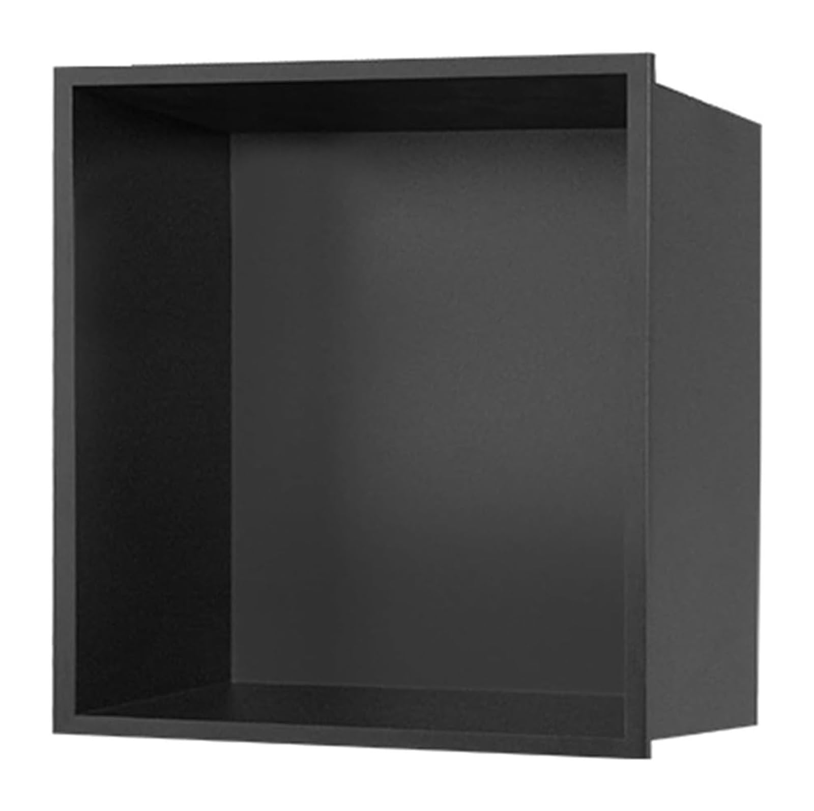 AYCDL Stainless Steel Shower with Built-in Storage One-Piece Design for Bathroom nization Space-Saving Solution Modern Shower Shelf,Nero-32x32x12.5cm