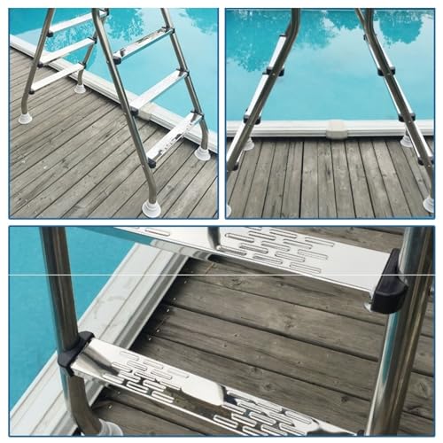 Escalera para piscinas con pasamanos de acero inoxidable miniatura 6