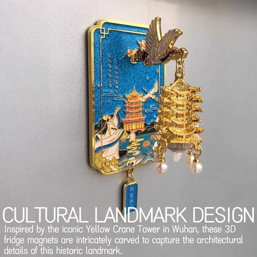 Imán Decorativo 3D Torre Grulla Amarilla Luminosa miniatura 2