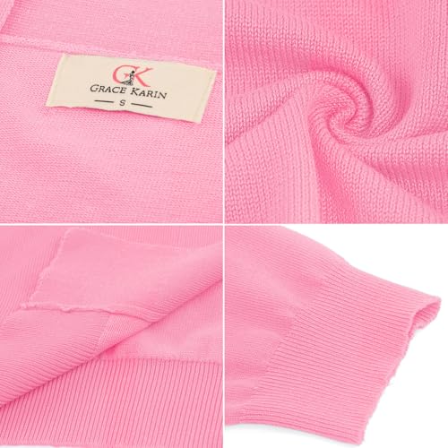 Image of GRACE KARIN Women Cardigan Sweaters Lightweight Knit Cropped Cardigans Trendy 3 /4 Sleeve Shrug Bolero S-3XL