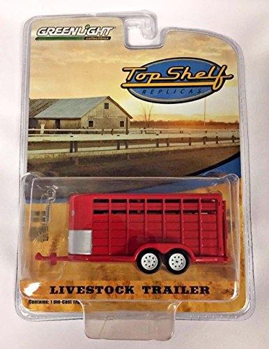 Greenlight 51100 Top Shelf Replicas Livestock Farm Trailer Hitch & Tow 1:64 Die-Cast Vehicle, Red