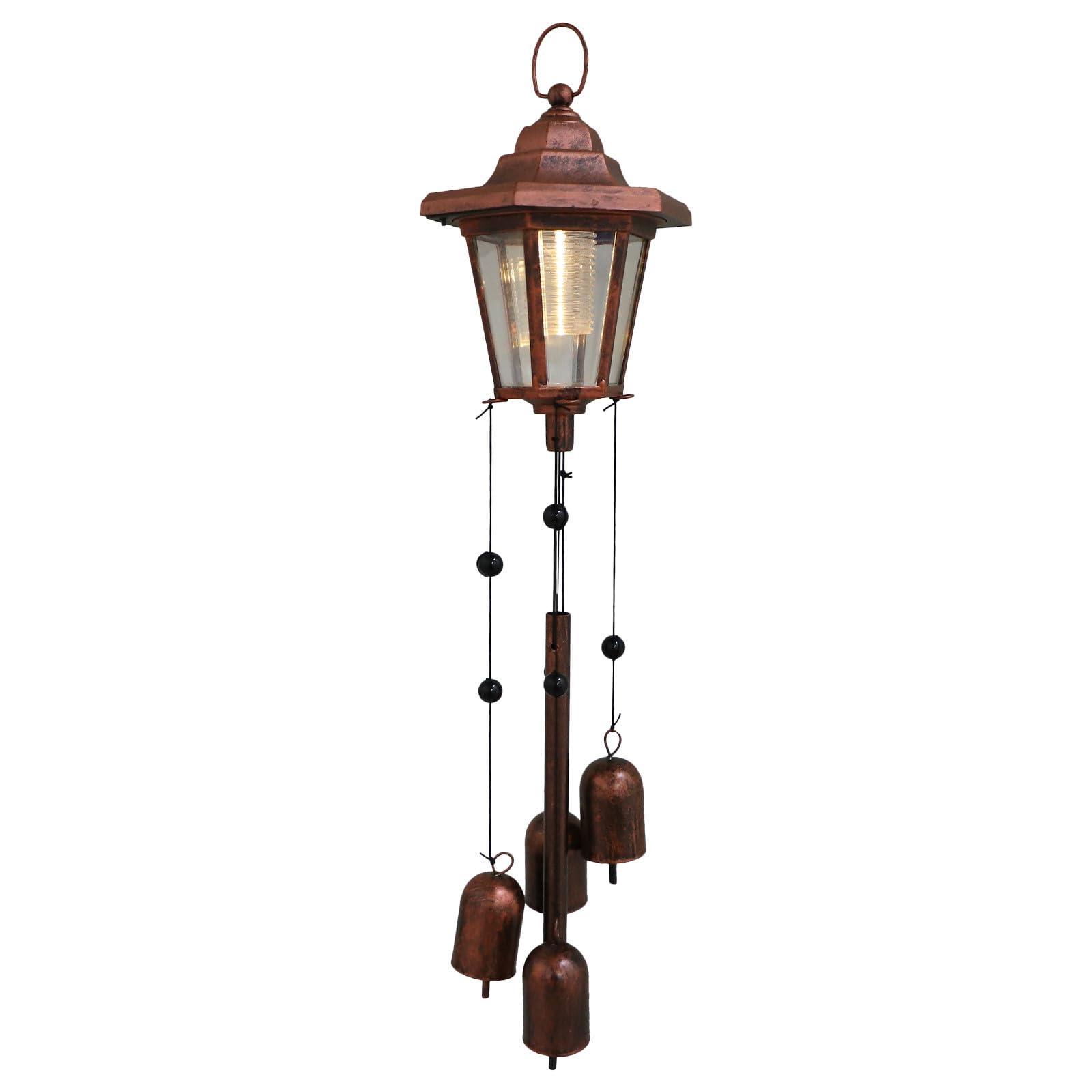 Lampe carillon solaire étanche en fer forgé pour terrasse