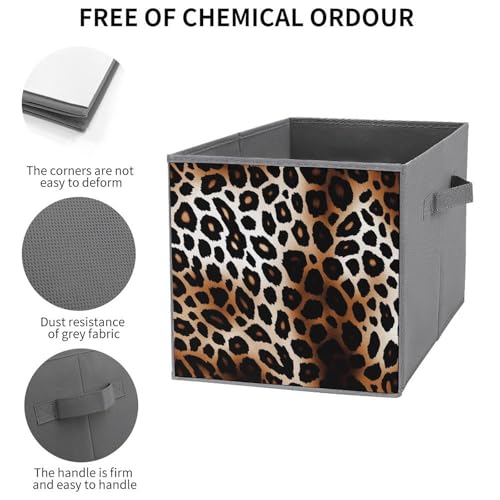 Boîtes de rangement pliables léopard pour placard et étagère - 4