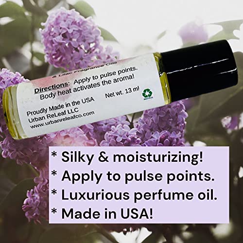 Urban Releaf Lilac Perfume Oil Roll-On. Classic Floral Scent, Fresh Romantic Bouquet. Long Lasting Fragrance Oil, Moisturizing Jojoba & Alcohol-Free. Bottled In The Usa. Fits In Your Purse Or Pocket!   #TOP3