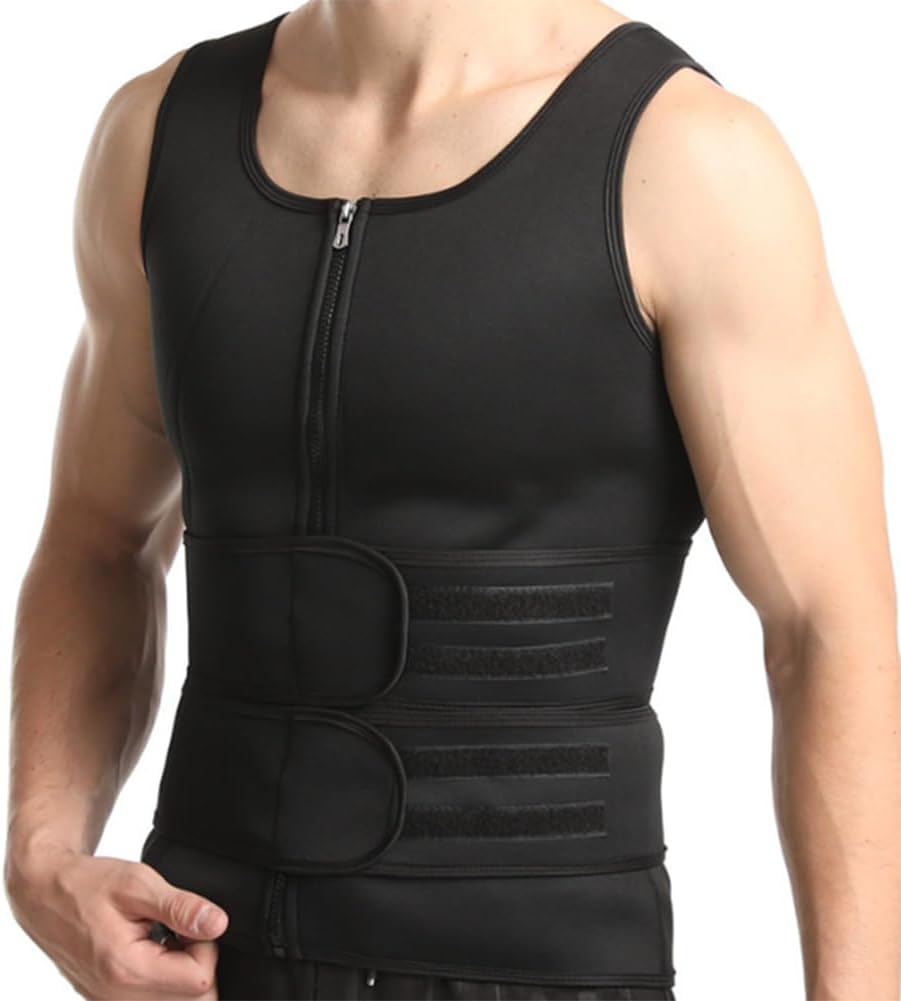 Men Body Shaper Sweat Slimming Double Belt Waist Trainer For Fat Burner