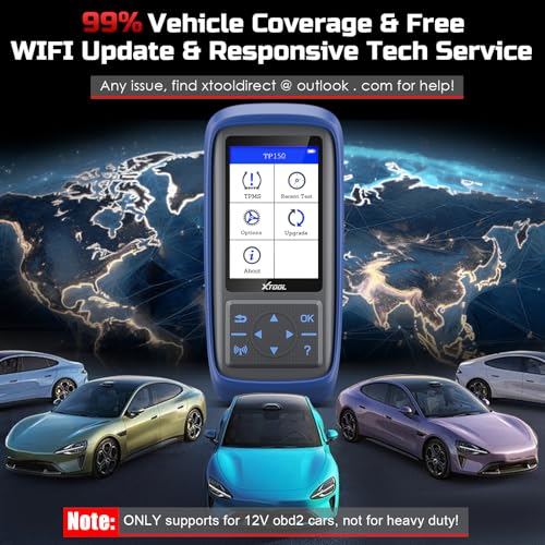 XTOOL TP150 TPMS Programming Tool, Universal TPMS Relearn/Reset/Activate Tool, Tire Sensor Programmer for XTOOL TS100 Only, Tire Pressure Monitor System Diagnostics Tool