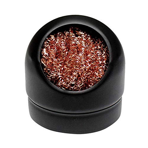 Soldering Iron Tip Cleaner Solder Tip Cleaning Wire and Holder, Black/Gold Coiled Brass Tip Cleaner Kit for Cleaning Soldering Irons and Tips 2 Colors for Choose