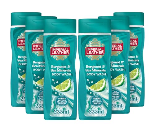 Imperial Leather Bergamot & Sea Minerals Body Wash Shower Gel Rich Creamy Lather & Long-lasting Luxury Fragrance Vegan & Cruelty Free (6 x 235ml)