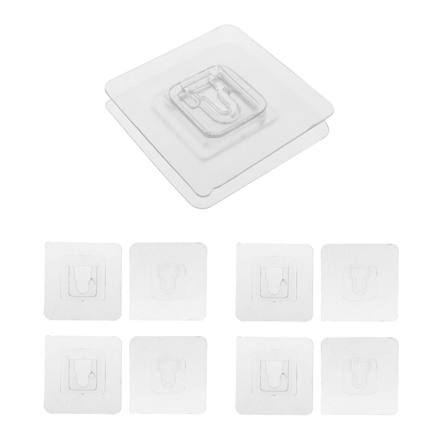 MEETOOT 4 Pairs 6x6cm Screwless Plug Board Holder Single Clip Shelf Support Clip Self Adhesive Plug Board Holder Suitable for Wall and Glass and Stainless Steel Flat Panel