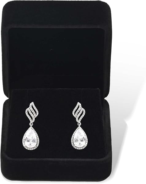 Black Velvet Hinged Earring Gift Box