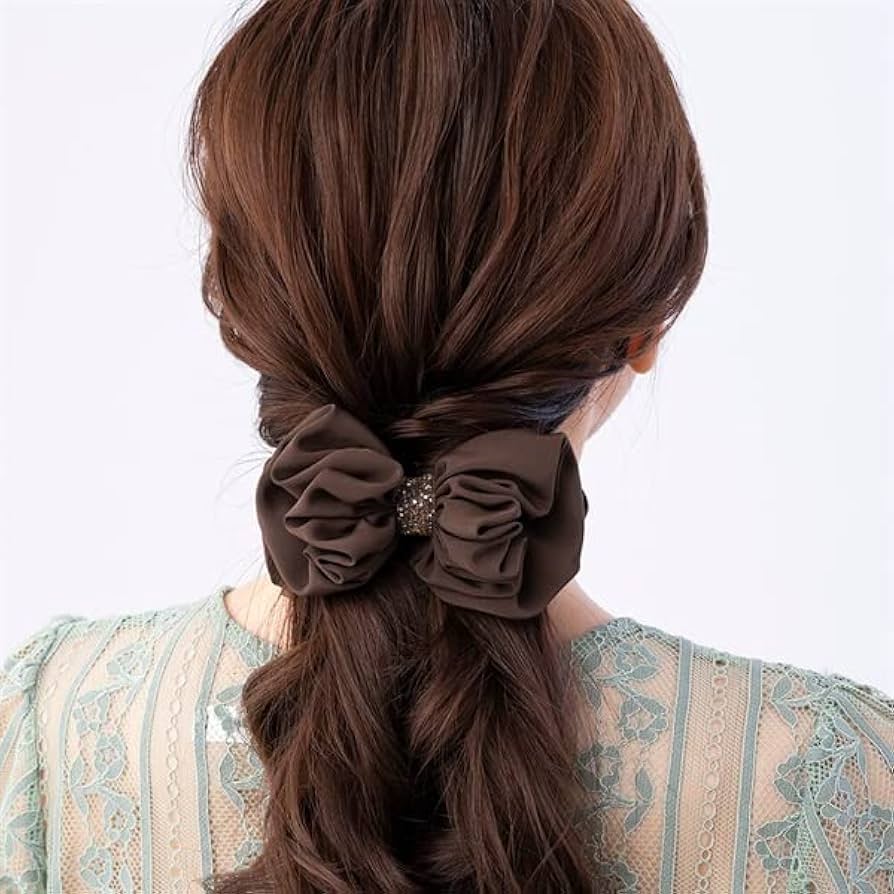 コンプレックスビズ　バナナクリップ　バレッタ　リボン　ラフィネリボン　髪飾り ラフィネリボン バナナクリップ(ブラック) | バナナクリップ