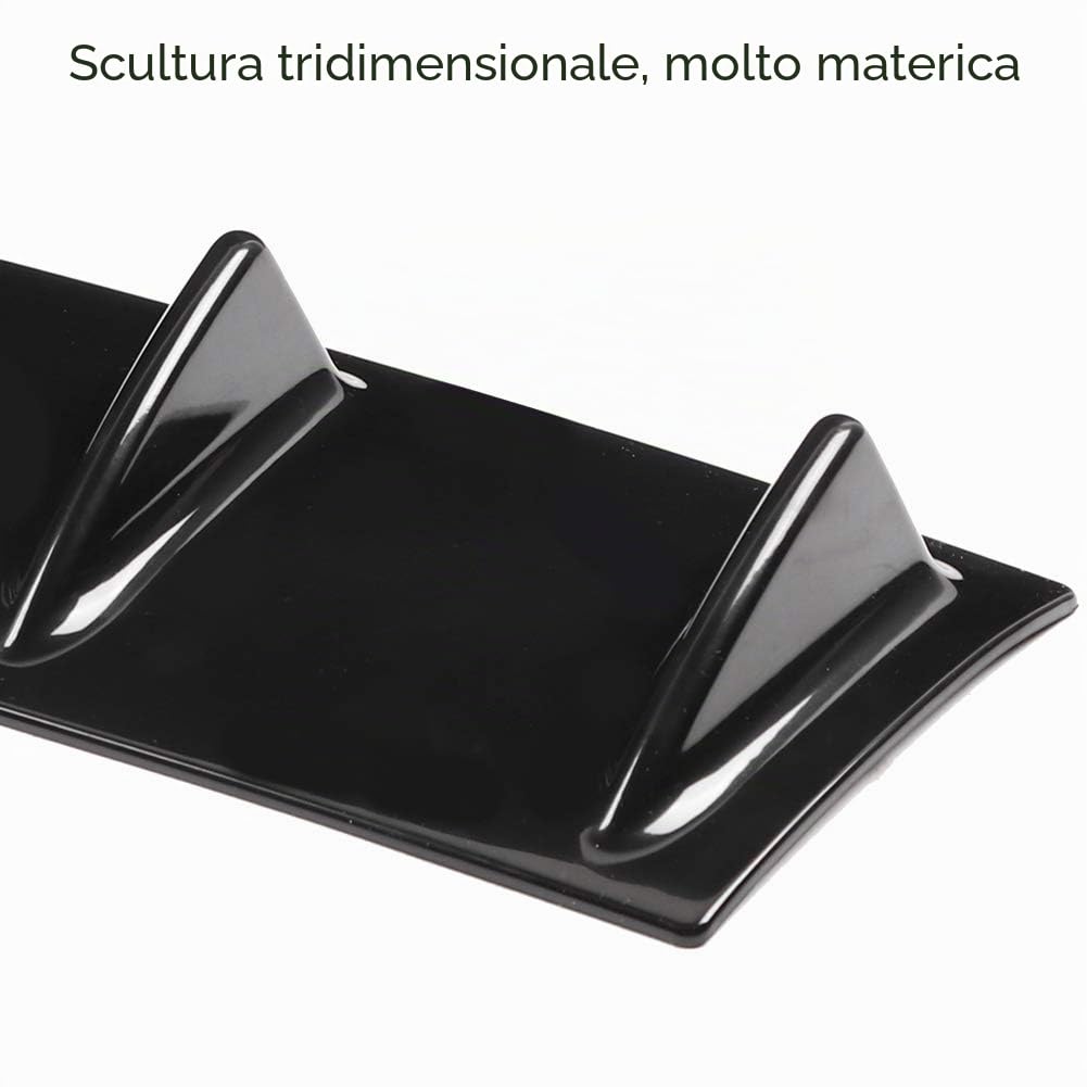 Qii lu universale Diffusore alette di squalo Splitter per Labbra Spoiler paraurti Posteriore Auto Diffusore Pinna di Squalo Pinna Stile Shark Fin Diffusore Paraurti posteriore