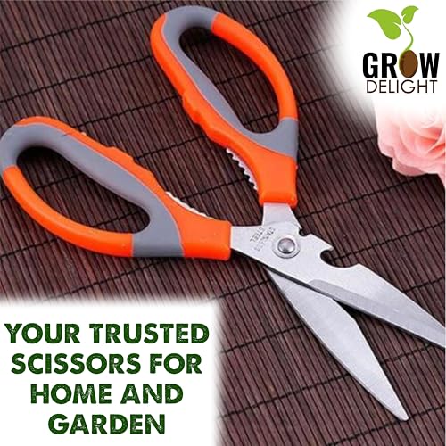 Image of Scissors for Home Gardening and Household | Scissors for kitchen Use | Cutter for Plants With Steel Blades & Camfortabel Grip | Multipurpose Sicssors