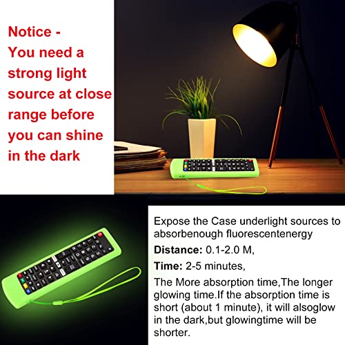 Image of Silicone Protective Case for LG-TV-Remote Glow in The Dark, Remote Cover for LG Smart TV AKB75095307 AKB75375604 AKB74915305(Luminous Green + Blue)【2 Pack】