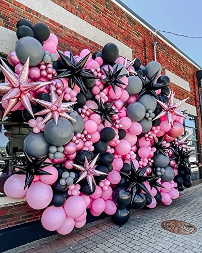 Image of 3pcs 26inch 3D Explosion Star foil balloon, Candy Pink Foil Cone star burst Balloons for Birthday Wedding New Year Party Event