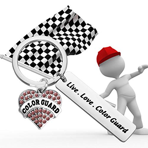 FEELMEM Color Guard Jewelry Color Guard Live Love Charm Keychain Winter Guard Senior Grad Gift Flag Girl Jewelry4