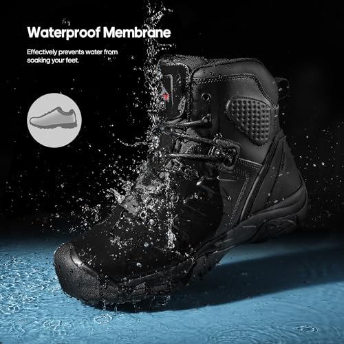 NORTIV 8 Men's Safety Steel Toe Work Boots Breathable Ankle Industrial Construction Boots FORTRESS3