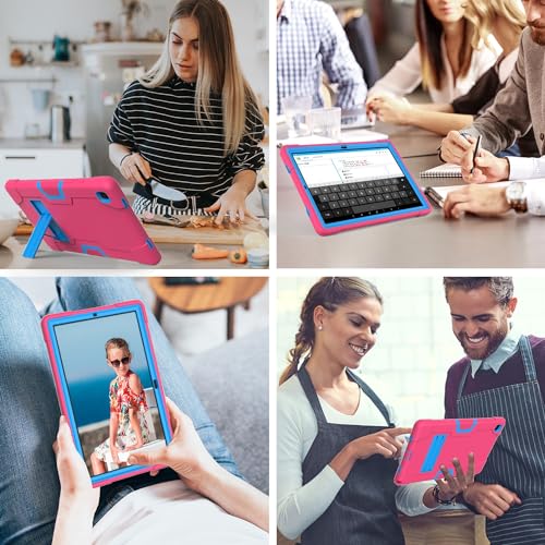 Coque silicone Samsung Galaxy Tab A7 antichoc rose avec béquille robuste