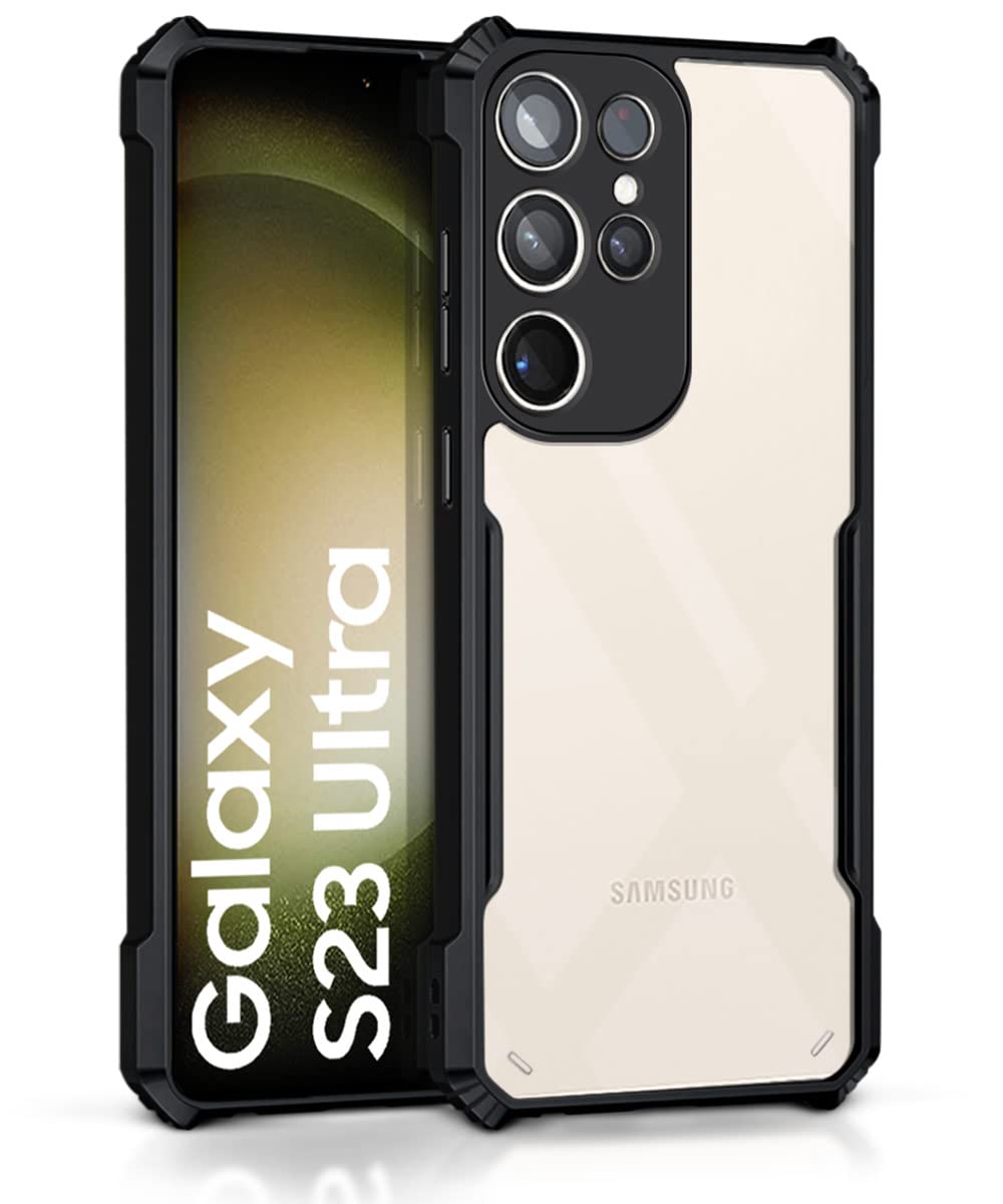 WOW IMAGINE Shock Proof Clear Protective Back Case for Samsung Galaxy S23 Ultra 5G - AirEDGE Technology | 360 Degree Camera Protection | Transparent Hybrid Back Case Mobile Cover - Black (B0BTHZ9D1T) Amazon Price History, Amazon Price Tracker