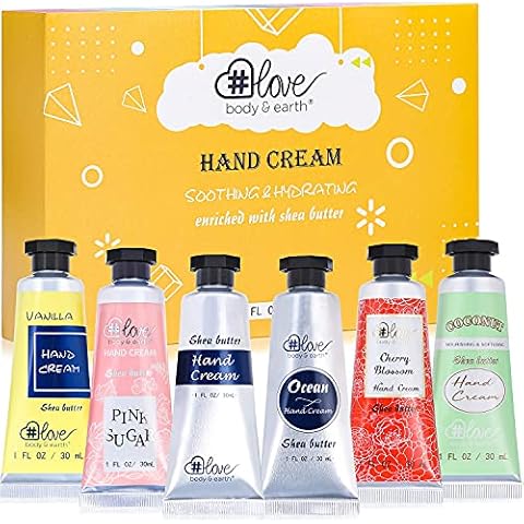 BODY & EARTH # LOVE Hand Cream Gift Set Hand Lotion Sets for Women Gift, Pack of 6 Advanced Repair Hand Cream for Dry Hands Non-greasy Best Birthday Christmas Gift for Women Gift Ideas Cover