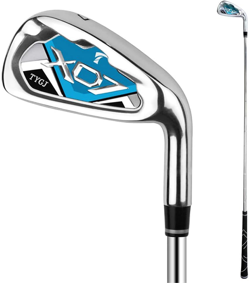 Single Golf Club Iron #7 - Steel/Graphite Shaft Swing Practice Club for Men Women - Right Hand, Blue
