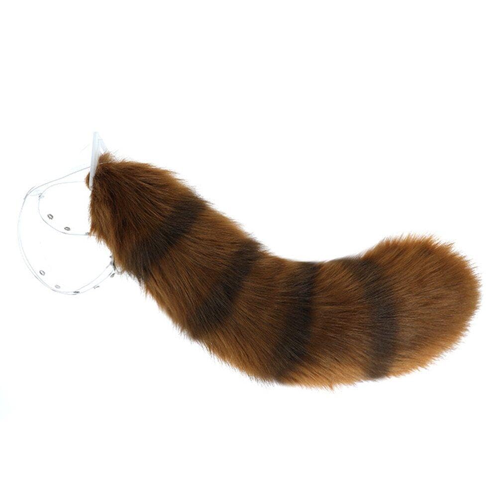 XEPST Wasbeerkostuum, oren en staart wasbeer, hoofdband en wasbeerstaart voor dierenkostuum, verjaardagsfeest, cosplay, Halloween-kostuum, feestaccessoires