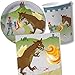 Produktbild 37-tlg. Party-Set * RITTER & DRACHE * mit Pappteller + Servietten + Pappbecher + Deko für Kindergeburtstag // Teller Becher Essen Pappe Geschirr Party Deko Dekoration Einweg Kinder Geburtstag Mottoparty Deko Knight Dragon Drachen