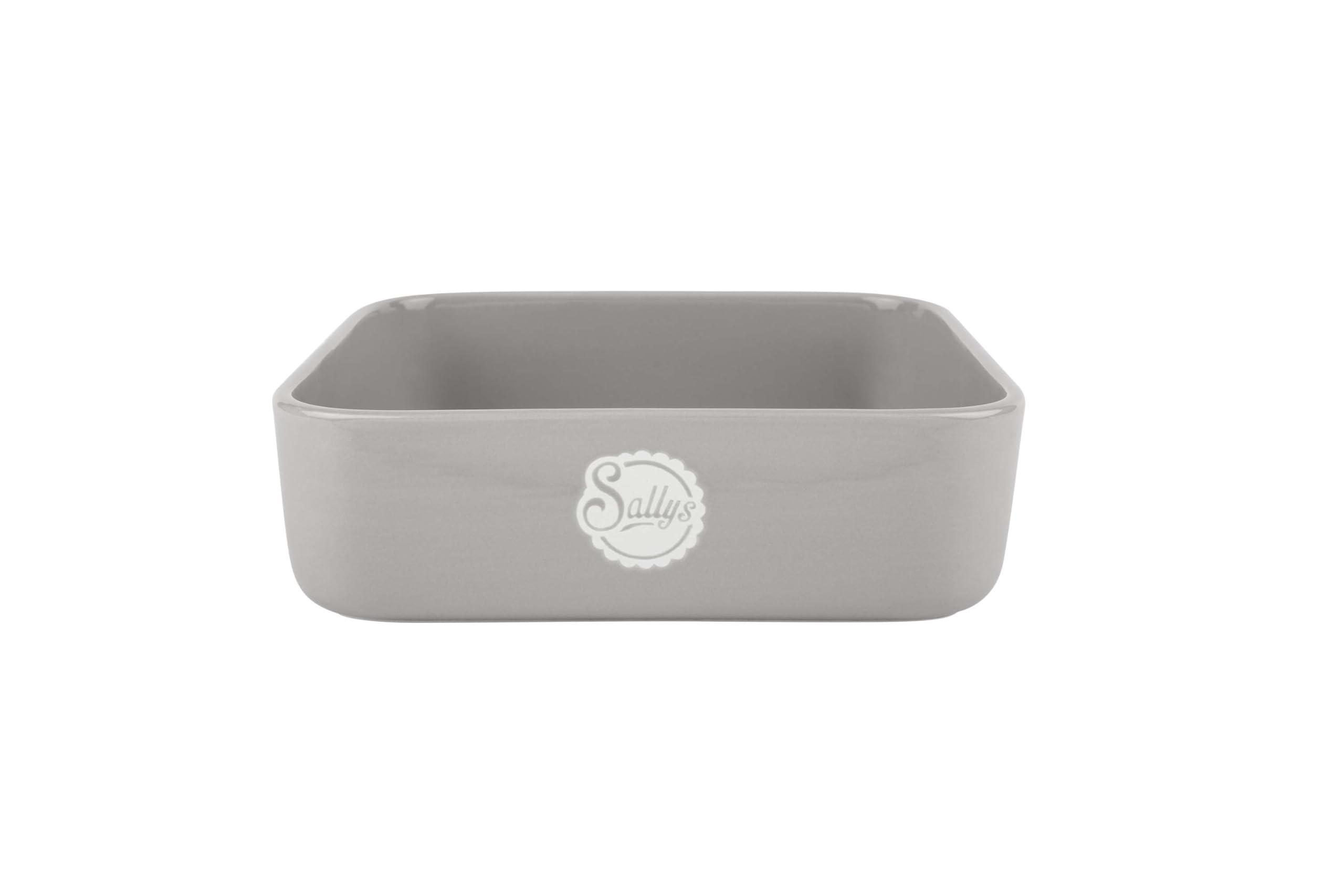 Sallys Stoneware Ofenform eckig 23,5 x 23,5 x 7 cm - Auflaufform aus natürlichen Materialien, kratz- und schnittfest (Light Grey)