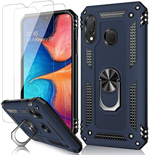 MERRO for Galaxy A20 Case/Galaxy A30 Case with Screen Protector,Military Grade Heavy Duty Shockproof Protective Phone Cover with Magnetic Kickstand and Car Mount Holder Blue