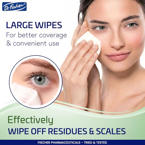 Image of Dr. Fischer Eyelid Wipes - Purified, Non-Irritating, Pre-moistened Eye Wipes for Cleansing Sensitive Skin. Hypoallergenic Make-up Remover (30)