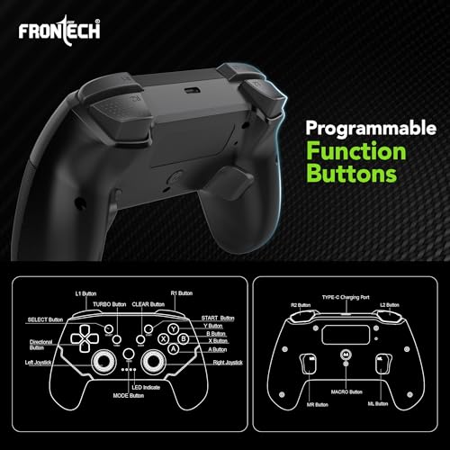 Image of FRONTECH Vortex Pro Wireless Gaming Pad, Dual Motor Vibration, 2.4G USB, 400mAh Battery, for PC /Windows /PS3 /Android TV (GP-0003)