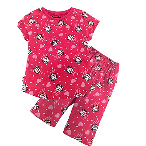 Image of NammaBaby Girl's Soft Cotton Night Suit (Printed T-Shirt & Pant Set /Girls Night Dress /Nightwear) Pack of 1