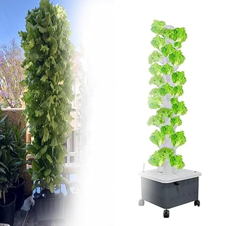 Sistema di Coltivazione Idroponica Verticale DIY per Giardino Interno con Pompa e Serbatoio d’Acqua Mobile – Kit di Coltivazione Senza Suolo Efficiente Perfetto per Erbe Fresche, Frutta e Verdura