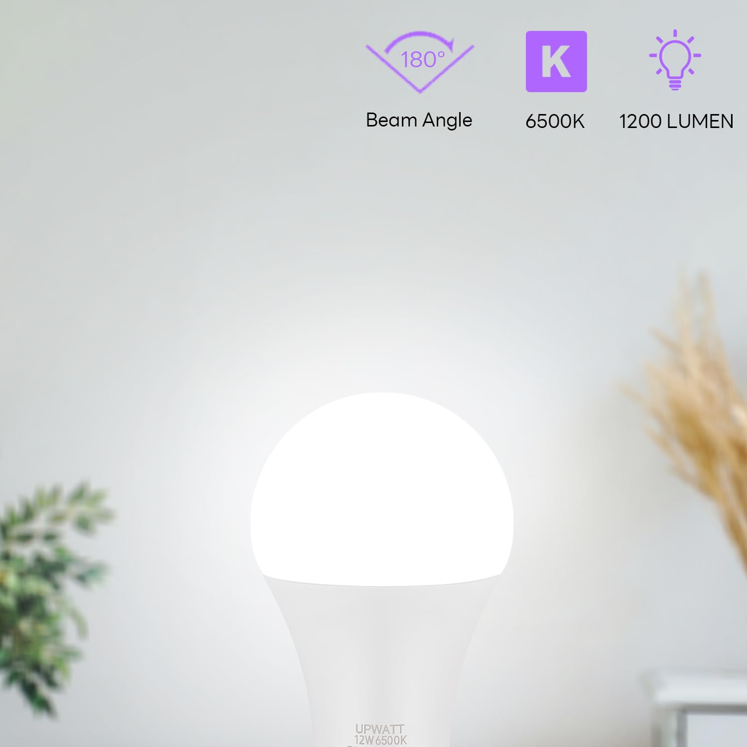 LED-Leuchtmittel, A19 Tageslicht, 6500 K, 12 W (entspricht 100 Watt), 1200 Lumen, nicht dimmbar, E26 Standard, mittlere Basis, superhelle Lampe für Badezimmer und Zuhause, 10 Packungen