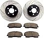 Atmansta QPD10015 Front Brake kit with Drilled/Slotted Rotors and Ceramic Brake pads for 2005-2017 Chrysler 300 | 2006-2017 Dodge Challenger/Charger/Magnum V6 RWD