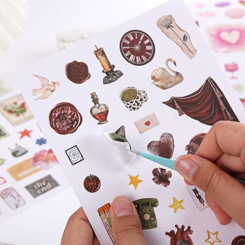 Image of Girl's Korean Sticker Book, Food and Daily Life Theme - 1300+ Cute Dream Style Foodie Stickers, for DIY Scrapbooking Journaling Handbook Decoration Blue