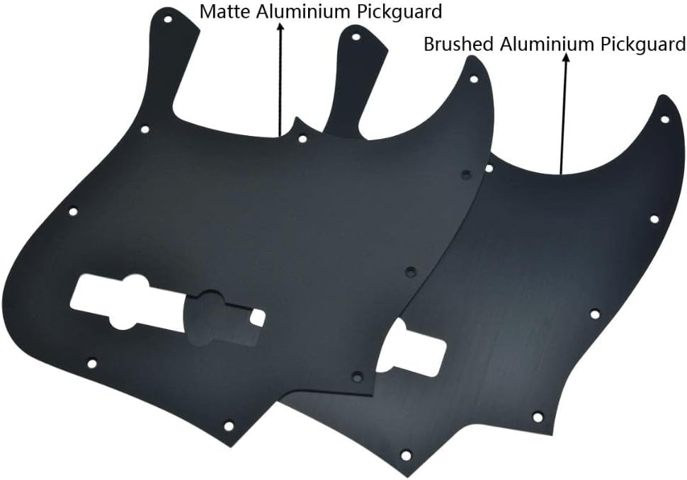 KAISH Matte Aluminium Jazz Bass Style Pickguard Metal Anodized J Bass Pick Guard Scratch Plate for American/Mexican Jazz J Bass Matte Black