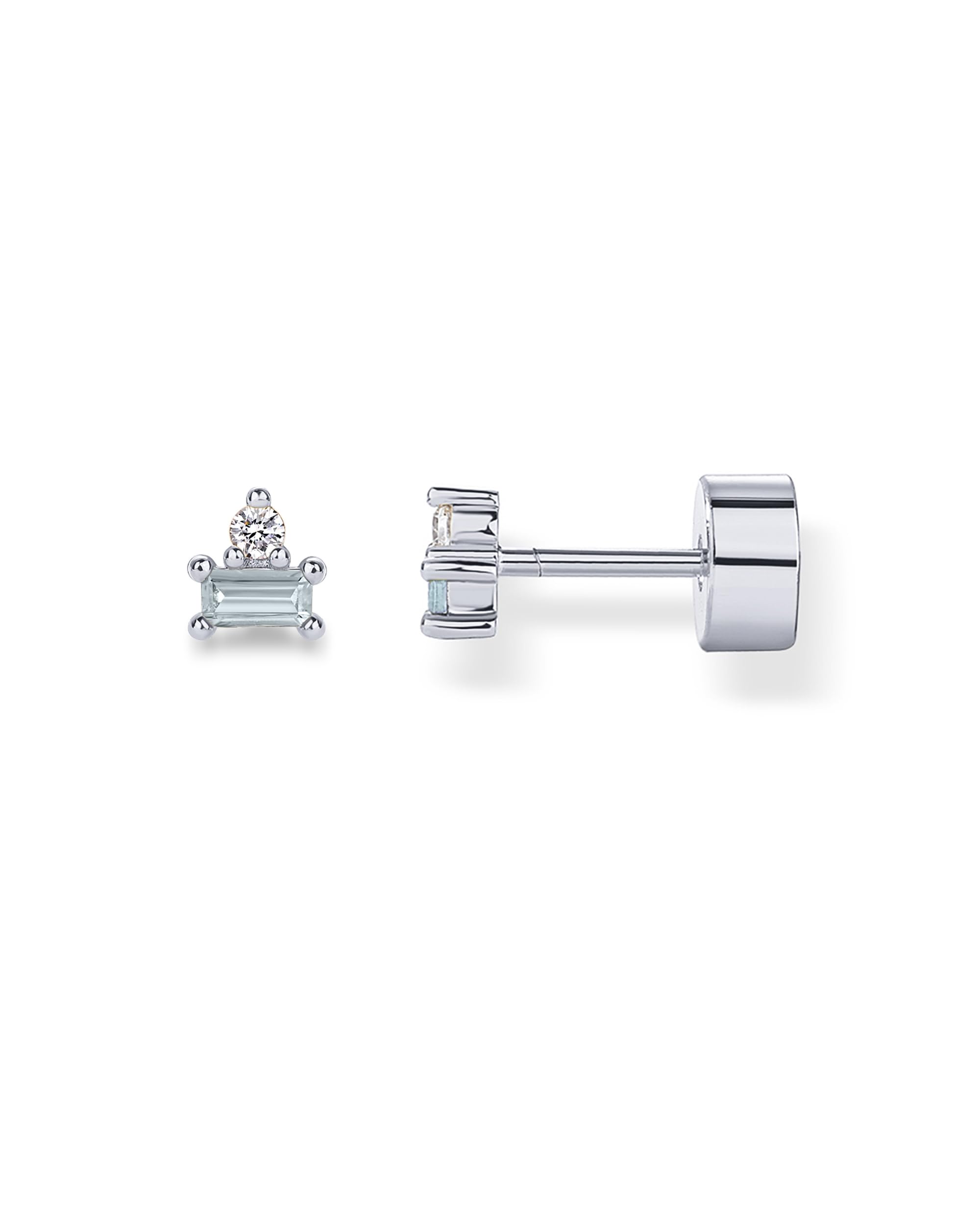 PAVOI 14K Gold Plated Dainty Birthstone Flatback Stud Earrings for Women