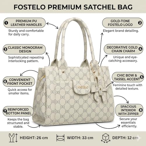 Image of Fostelo Women's Ocean Side Satchel Tote Handbag for Women | Ladies Purse | Stylish Shoulder Bag | Gift For Women