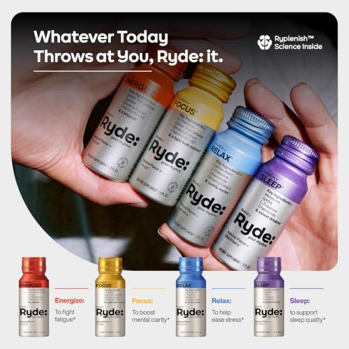 Image of RYDE Variety Shots, Tropical, Orange, Raspberry & Blackberry Flavors, 24 Pack