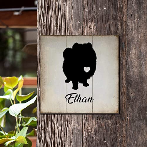 Plaque murale en bois Dogs Live Here rustique 35cm